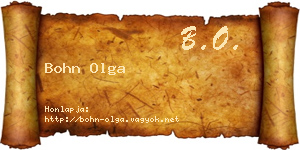 Bohn Olga névjegykártya